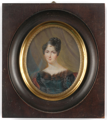 François MEURET - Miniature - "Portrait of Mme Germain", miniature on ivory, ca.1825