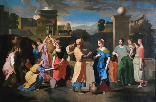 Charles François JALABERT - Gemälde - Eliezer et Rebecca d'après Nicolas Poussin