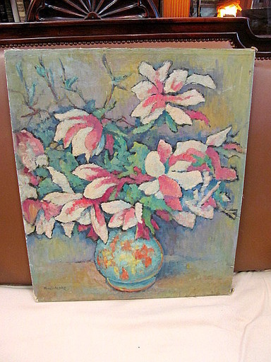 Max SCHENKE - Gemälde - Blumenstrauß in Porzellanvase