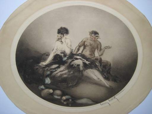 Louis ICART - Stampa-Multiplo - GRAVURE OVALE SIGNÉE AU CRAYON HANDSIGNED OVAL ETCHING
