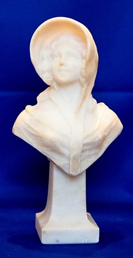 A. DEL PERUGIA - Sculpture-Volume - Italienisches Mädchen mit Haube / Italian girl with hat