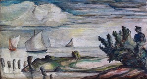 Charles ROELOFSZ - Painting - Zeilschepen op een plas