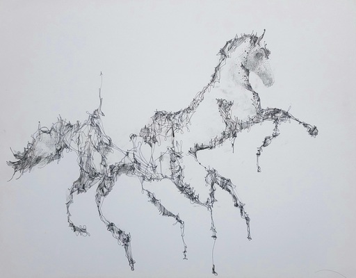 Alan MICHAEL - Drawing-Watercolor - Horse Rider