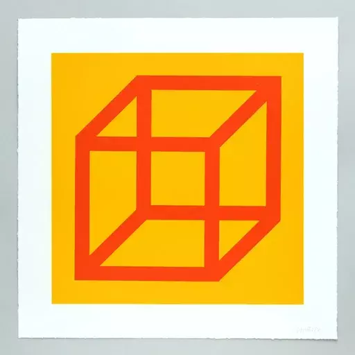 Sol LEWITT - Grabado - Open Cube in Color on Color Plate 19