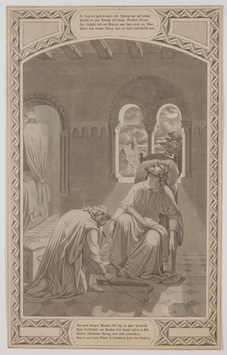 Drawing-Watercolor - "Richard Lionheart and Blondel" , ca 1820 