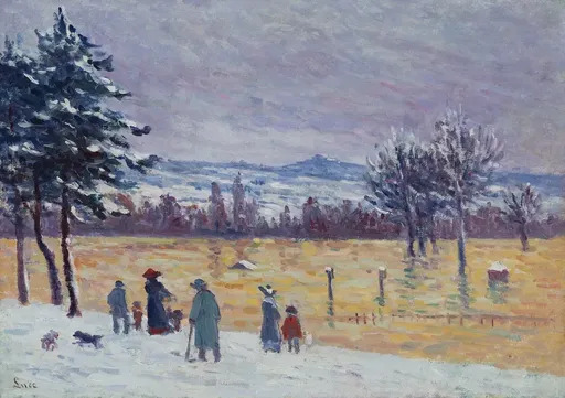 Maximilien LUCE - Peinture - L'Inondation à Longchamp