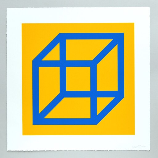 索尔·勒维特 - 版画 - Open Cube in Color on Color Plate 15