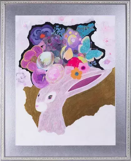 Minako ASAKURA - Zeichnung Aquarell -  Pink Crazy Rabbit   