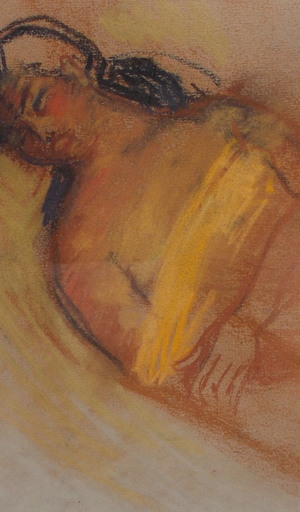 Maria LLUIS - Drawing-Watercolor - Femme allongée