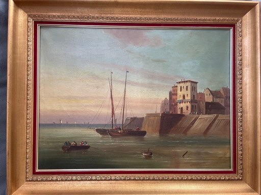 Eugène Modeste Edmond LE POITTEVIN - Gemälde - partie de pêche 
