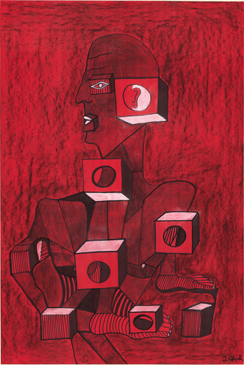 Shota IMERLISHVILI - Dessin-Aquarelle - Red Cube