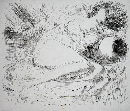 スゴンザック - 版画 - Reclining Female Nude | Nu féminin allongé
