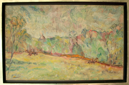 Wilhelm VON HILLERN-FLINSCH - Pittura - "Reiter im Englischen Garten" (im Hintergrund kann man den M