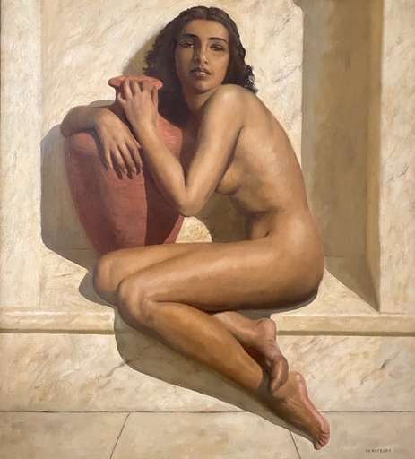 Marcel René HERRFELDT - Pintura - A Young Beauty at the Baths