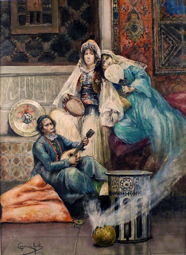 Juán JIMÉNEZ MARTIN - Gemälde - The Mandolin Serenade