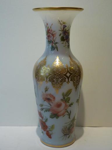 Vase en Opaline, Décor de Fleurs, Jean François Robert