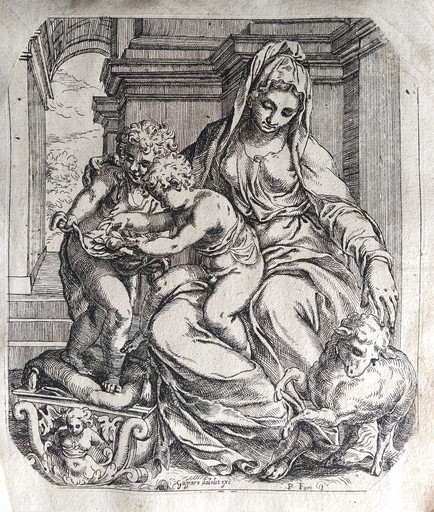 Orazio FARINATI - Grabado - Madonna con Bambino e San Giovannino