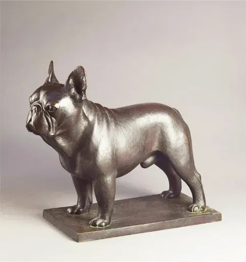 Armand PETERSEN - Sculpture-Volume - Chien, Bouledogue français
