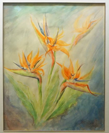Angeles BENIMELLI - Drawing-Watercolor - Flower of Paradise´s birth