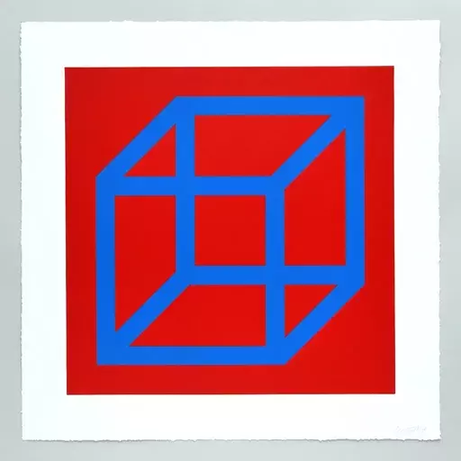 Sol LEWITT - Grabado - Open Cube in Color on Color Plate 14