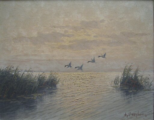 Fritz MARTENS - Gemälde - Ducks in Flight - Holland