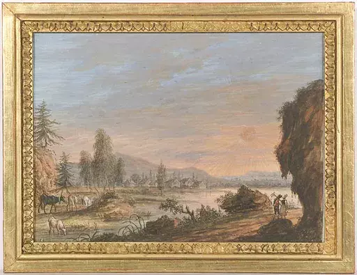 Christophe-Ludwig AGRICOLA - Drawing-Watercolor - "Sunrise", Gouache, 17th/18th Century