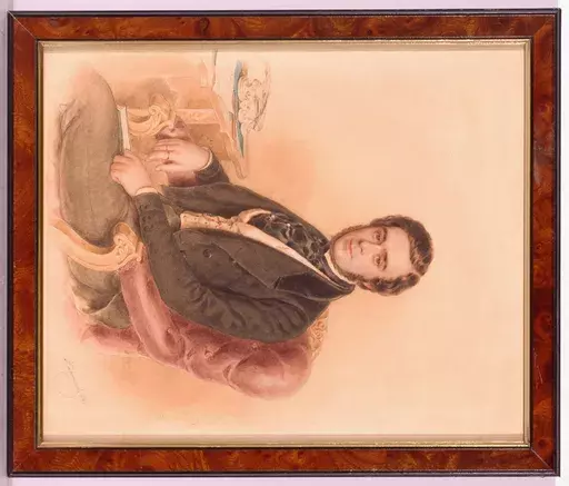 Anton HÄHNISCH - 水彩作品 - "Portrait of a Gentleman", Watercolor, 1843