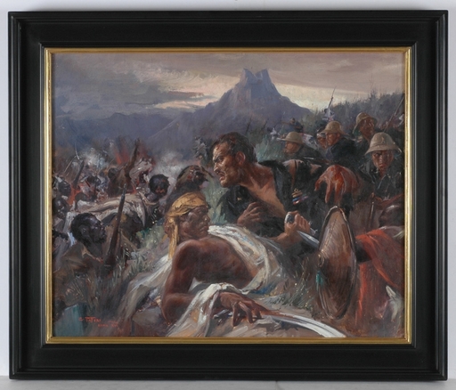 Clemente TAFURI - Painting - "Carabinieri in Africa", 1938, Oil on Canvas