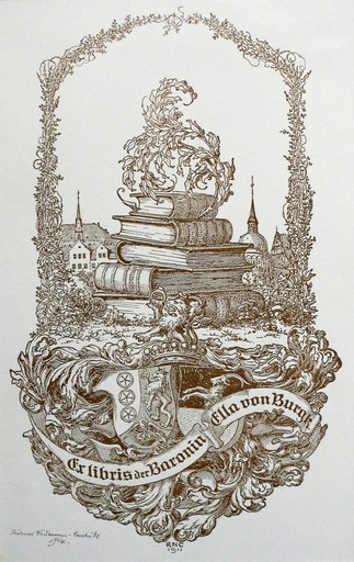 Richard NAUMANN-COSCHÜTZ - Stampa-Multiplo - Ex Libris Baronin Ella von BURGK 1911