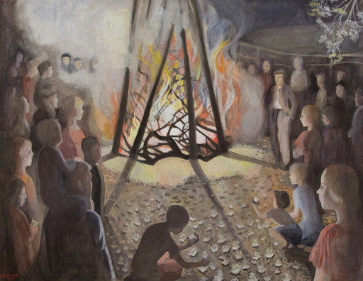 Orovida PISSARRO - Gemälde - Bonfire, Jubilee Night
