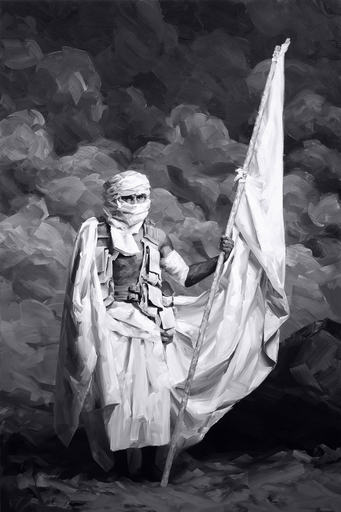 Yoann MERIENNE - Gemälde - Le porte drapeau