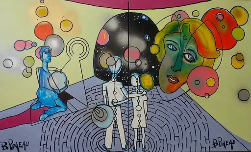 Bernard PINEAU - Painting - D204 Limites & Limitations
