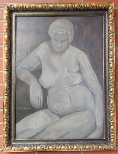 Hugo MUND - Painting - Female nude 