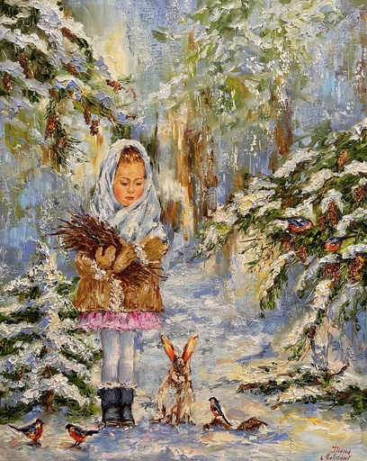 Diana MALIVANI - Peinture - On Christmas Eve