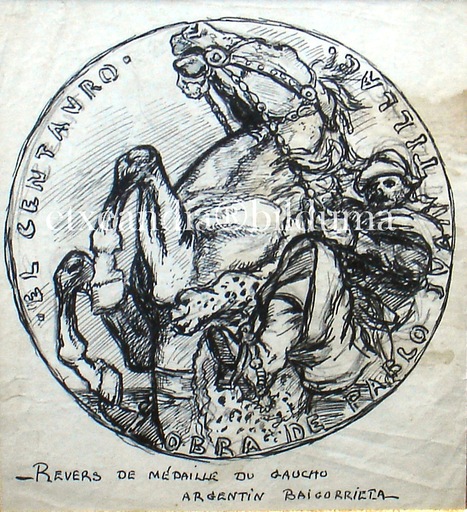 Pablo TILLAC - Drawing-Watercolor - gaucho basque    Baigorrieta 