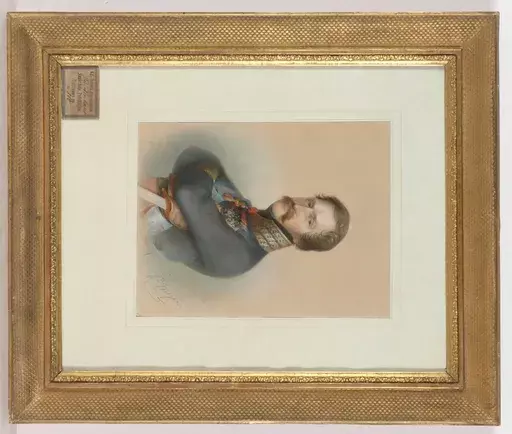 Isidore Jean Baptiste MAGUES - Miniature - "Archduke Albrecht of Austria", ca. 1850, Pastel