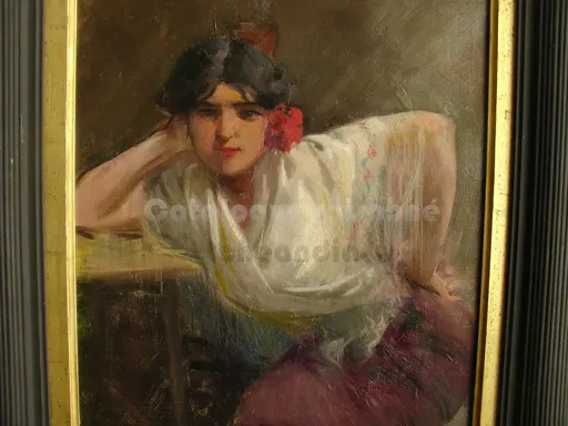 Ulpiano CHECA Y SANZ - Painting - cantaora -  flamenco - Gitana - Gitane