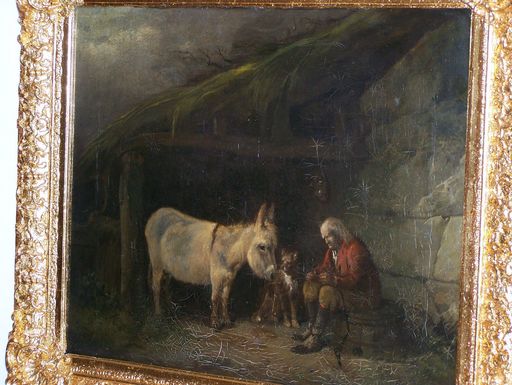 George MORLAND - Peinture - Ezel in de stal