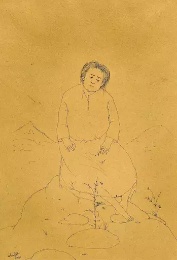 Enrico COLOMBOTTO ROSSO - Drawing-Watercolor - Figura di donna