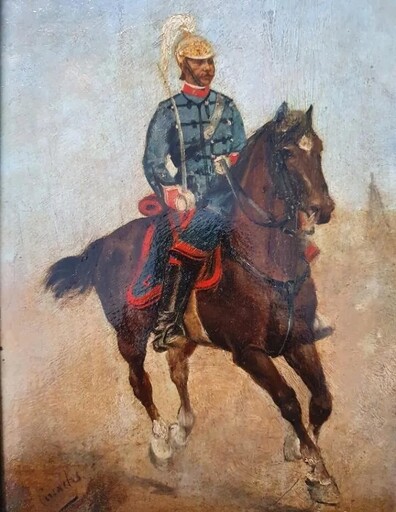 Josep CUSACHS I CUSACHS - Peinture - Soldado a caballo