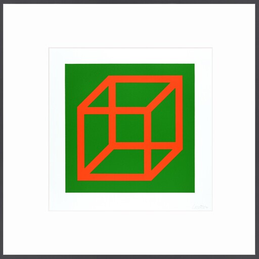 索尔·勒维特 - 版画 - Open Cube in Color on Color Plate 16
