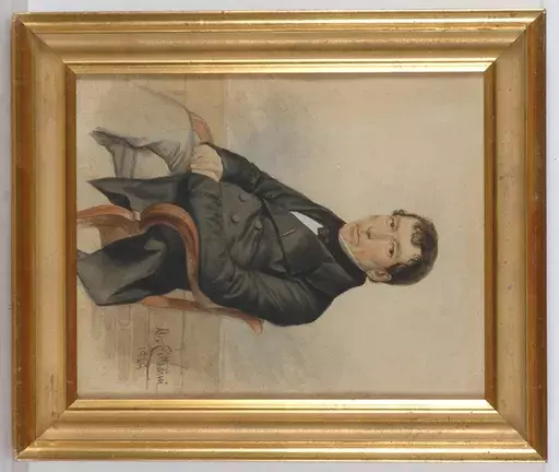 Alessandro CITTADINI - 水彩作品 - "Male Portrait", 1848, Watercolor