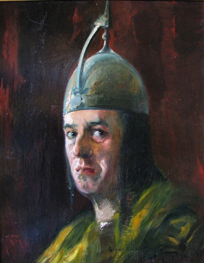 Adolf BEHRMANN - 绘画 - A personal portrait of the artist as King David