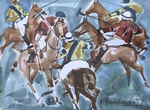 Pierre GAILLARDOT - Drawing-Watercolor - Le polo