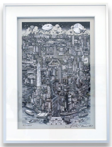 Charles FAZZINO - Print-Multiple - The Liberty in the Center of it All...N.Y.