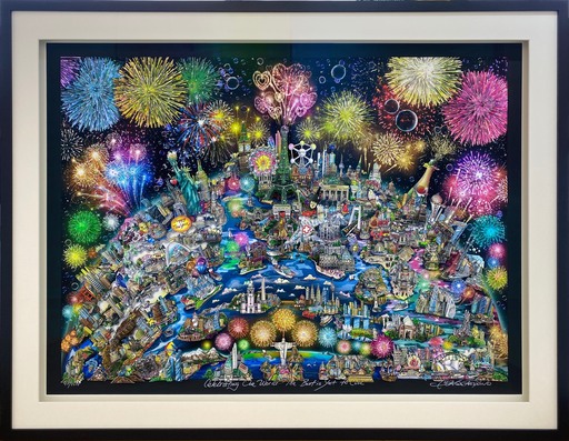 Charles FAZZINO - Print-Multiple - Celebrating Our World the Best Is Yet To Come