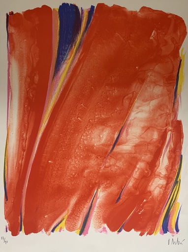 Olivier DEBRÉ - Print-Multiple - Composition Abstraite Rouge