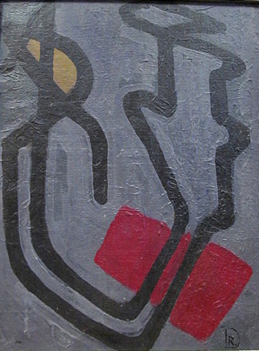 Rolf DIENER - Painting - Abstrakte figurale Komposition. 