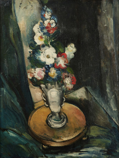 Maurice DE VLAMINCK - Pintura - Le Guéridon au Vase de Fleurs