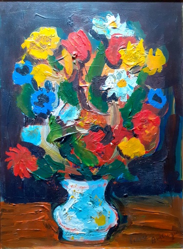 Pierre AMBROGIANI - Pittura - Bouquet de fleurs